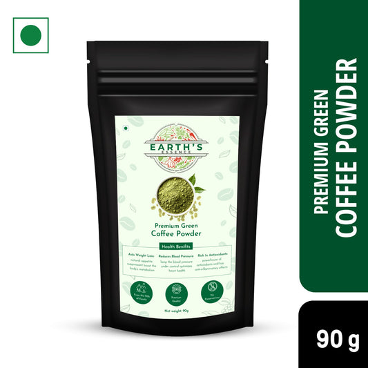 Earth's Essence Pure Green Coffee Powder- Organically Grown in Kerala's Western Ghats