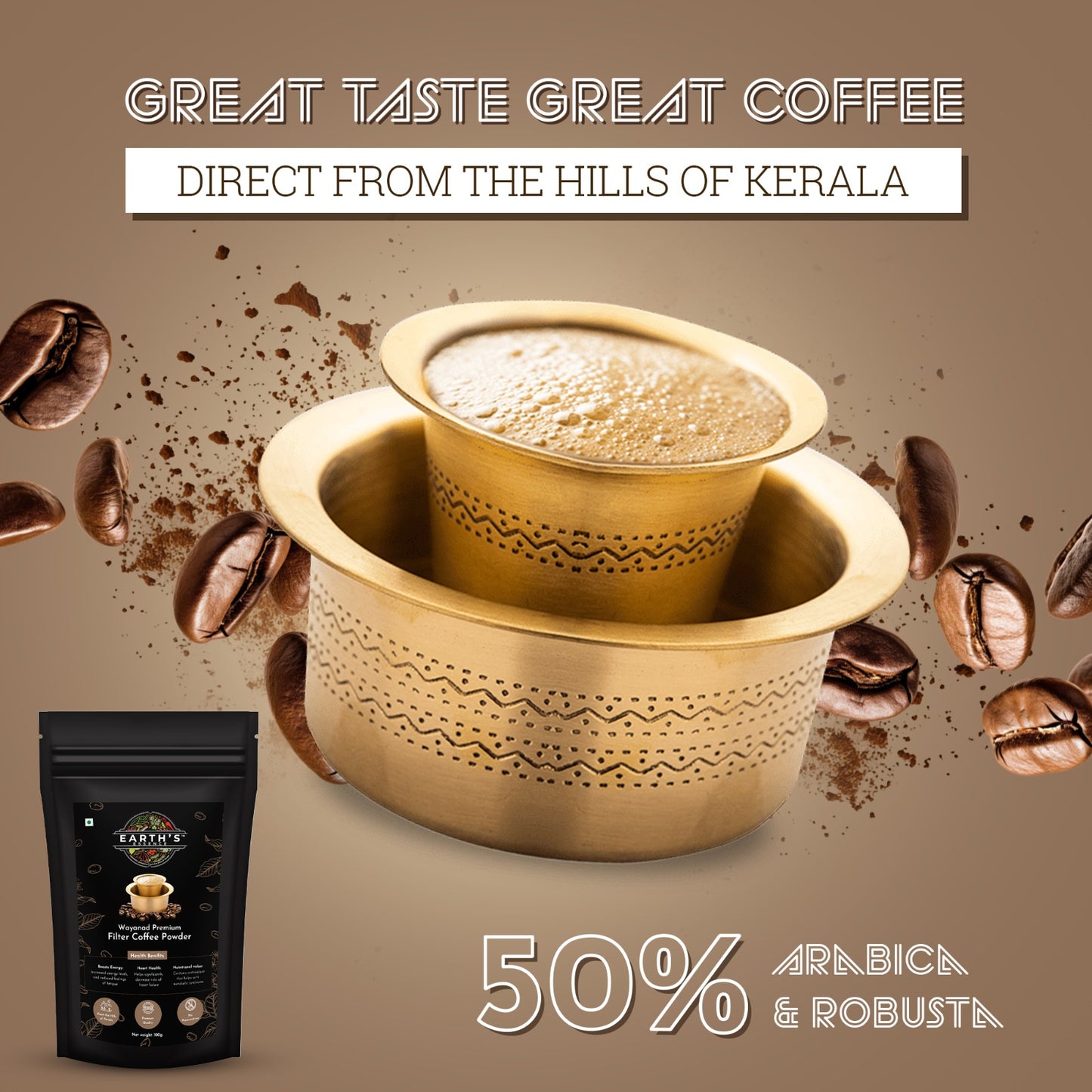 Premium Wayanadan Filter Coffee Powder – Organically Grown in Kerala's Western Ghats