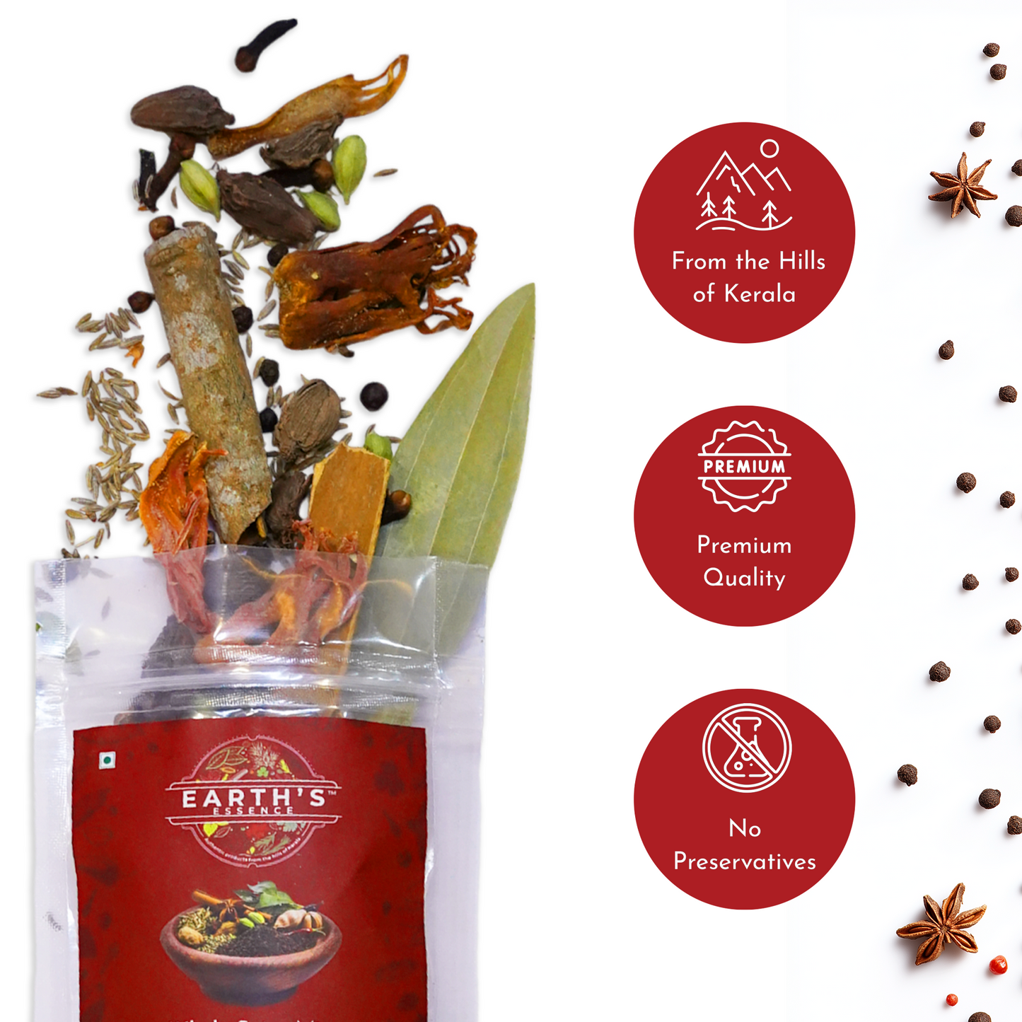 Earth's Essence Premium Whole Spice Mix- Organically Grown in Kerala's Western Ghats