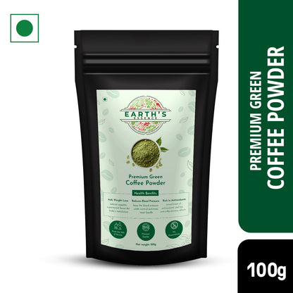 Earth's Essence Pure Green Coffee Powder- Organically Grown in Kerala's Western Ghats