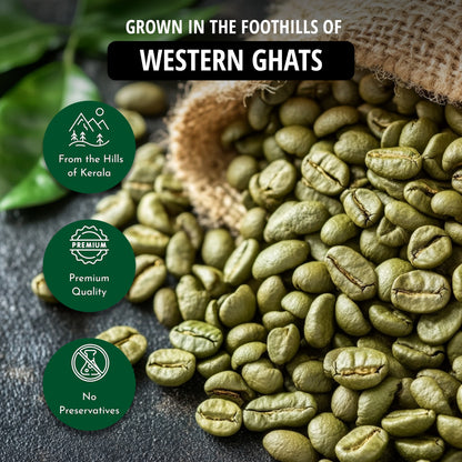 Earth's Essence Pure Green Coffee Powder- Organically Grown in Kerala's Western Ghats