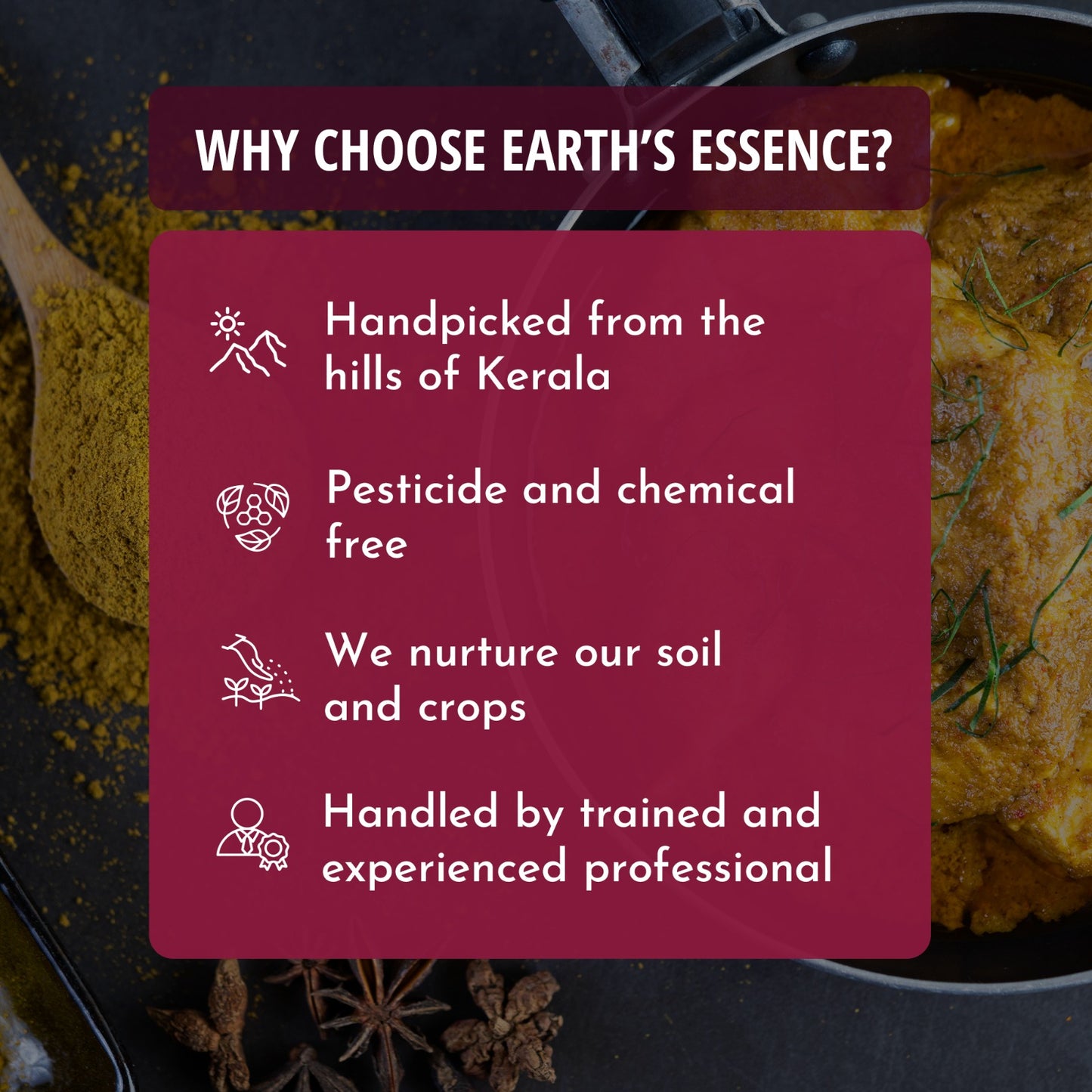 Earth's Essence Premium Meat Masala- Blended to perfection from the western ghats of Kerala